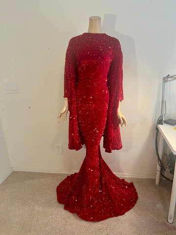 3x/4x Ready to ship Stretch Red sequin dress