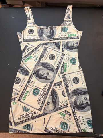 L/XL Ready to ship Stretch Print Mini Cocktail Dress