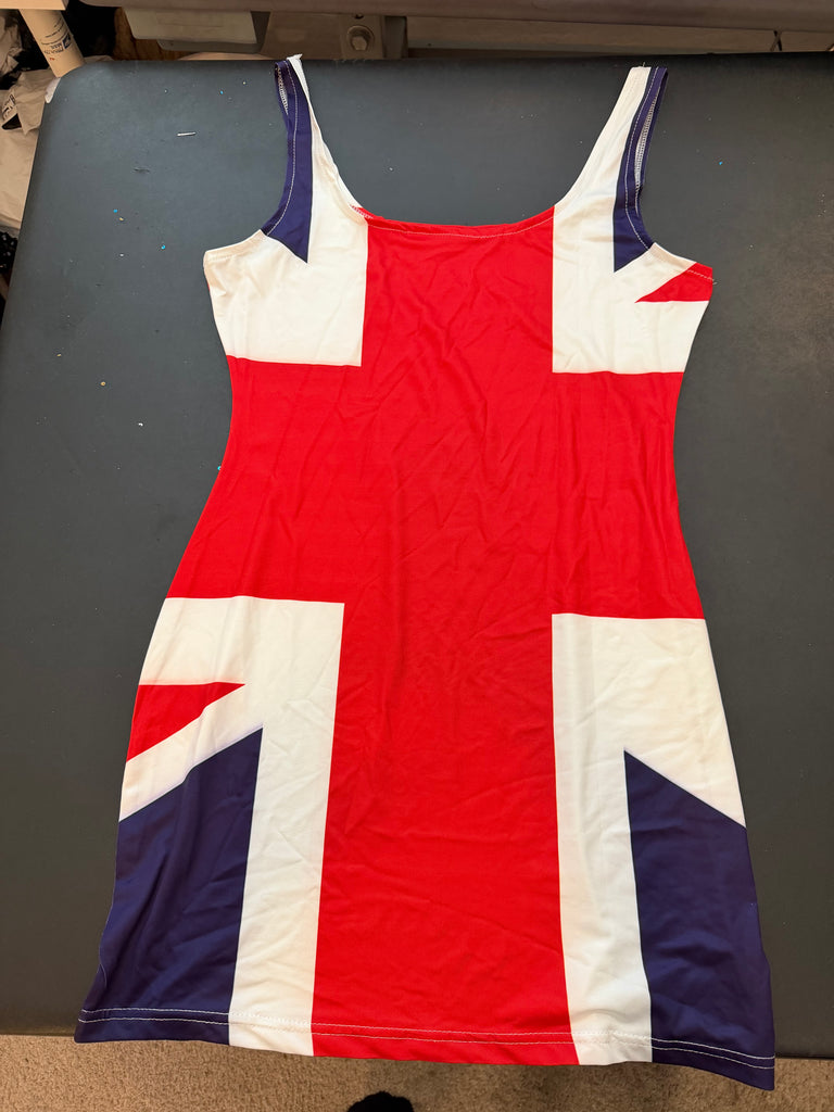 L/XL Ready to ship Stretch Print Mini Cocktail Dress