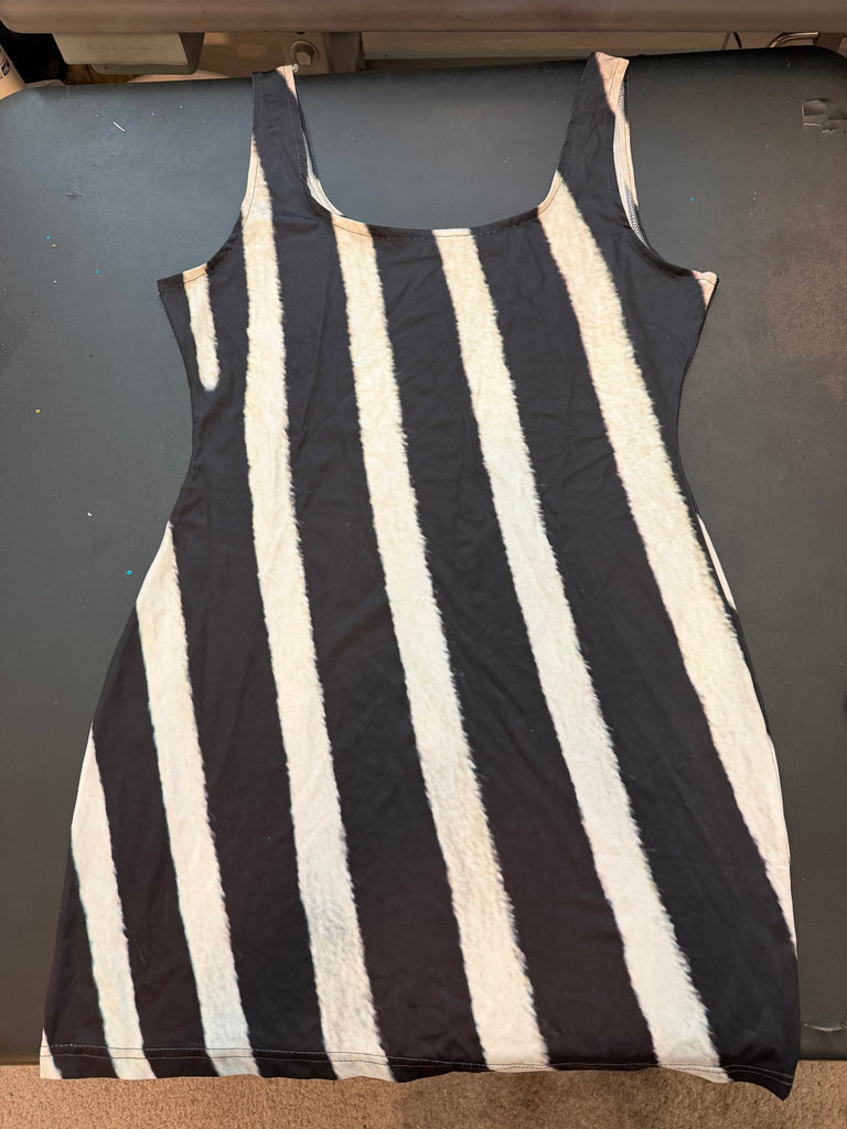 L/XL Ready to ship Stretch Print Mini Cocktail Dress