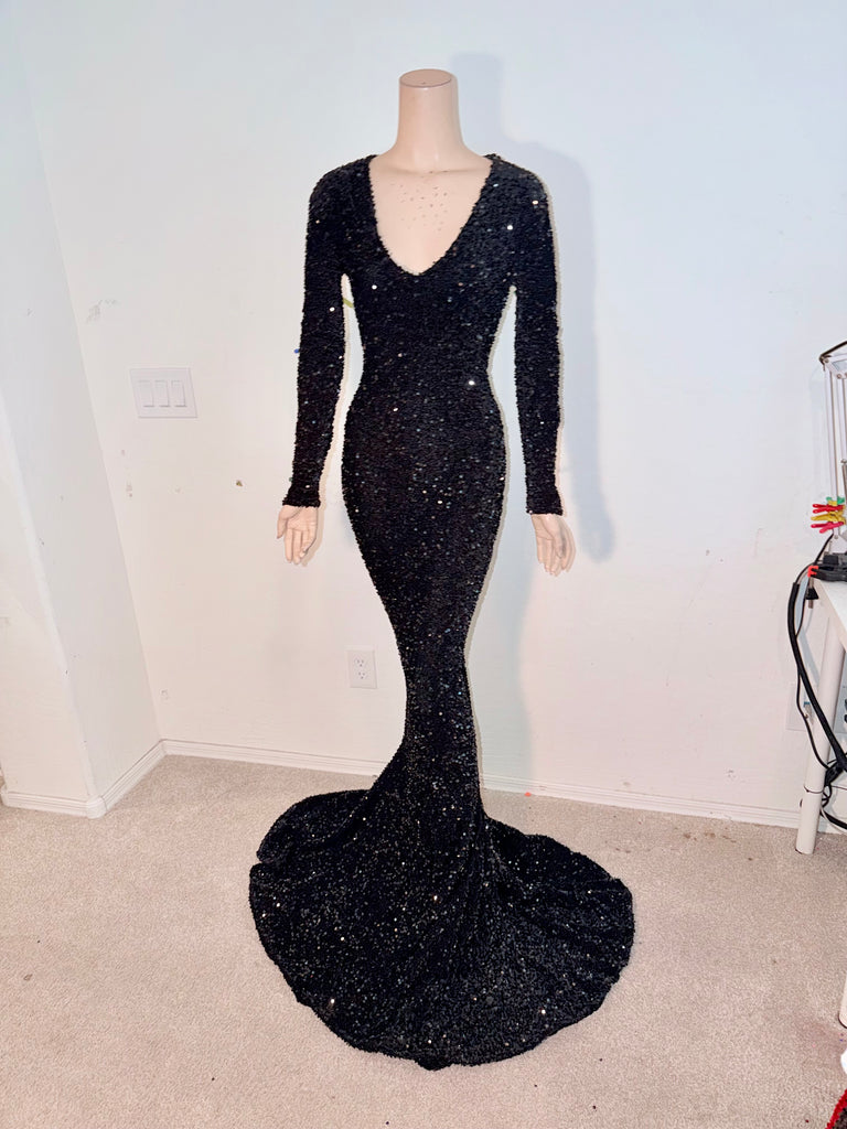 L/XL Ready to ship Stretch Black sequin dress