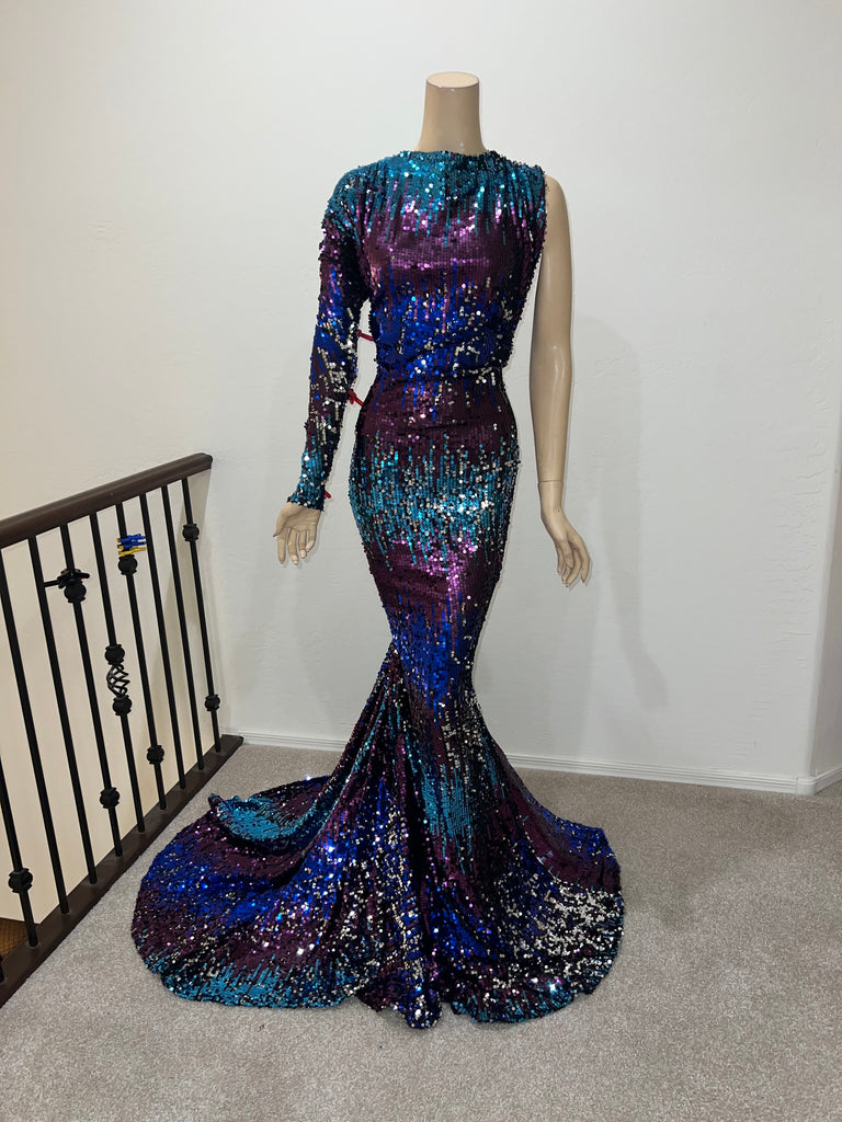 3x/4x Ready to ship Stretch Multi Color Sequin Dress