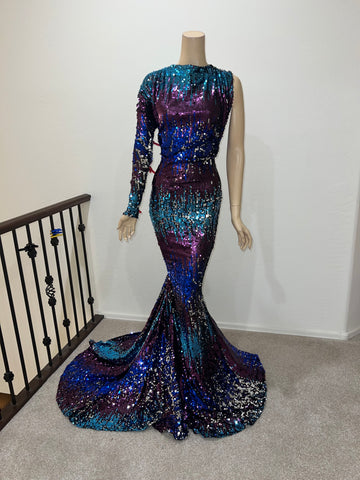 3x/4x Ready to ship Stretch Multi Color Sequin Dress