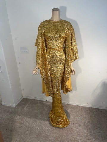 2x/3x Ready to ship Stretch Gold sequin dress