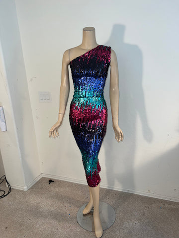 1x/2x Ready to ship Stretch Sequin Cocktail Dress
