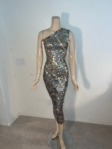 1x/2x Ready to ship Stretch Cocktail sequin dress