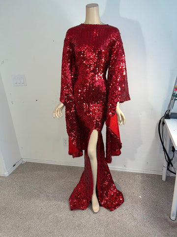 1x/2x Ready to ship Stretch Red sequin dress